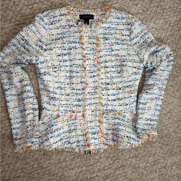 Halogen Nordstrom Button Front Tweed Blazer Jacket Ivory Size XS. - Picture 11 of 15